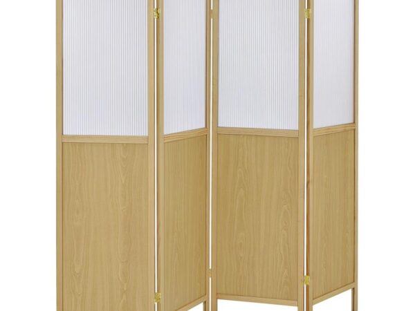Mattison 4-Panel Room Divider Folding Shoji Screen Natural
