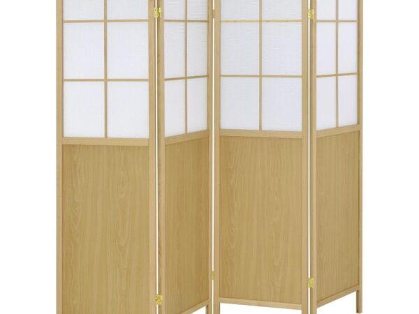 Edwards 4-Panel Room Divider Folding Shoji Screen Natural