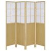 Edwards 4-Panel Room Divider Folding Shoji Screen Natural