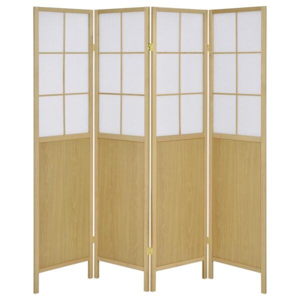 Edwards 4-Panel Room Divider Folding Shoji Screen Natural