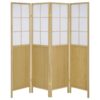 Edwards 4-Panel Room Divider Folding Shoji Screen Natural