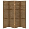 Browning 4-panel Bamboo Room Divider Folding Screen Walnut