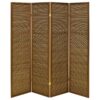 Browning 4-panel Bamboo Room Divider Folding Screen Walnut