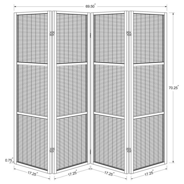 Browning 4-panel Bamboo Room Divider Folding Screen Walnut