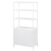 Amherst 3-shelf Radio Weave Cane Metal Accent Cabinet White