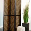 Marlene 3-Panel Room Divider Folding Screen Rustic Tobacco