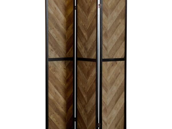 Marlene 3-Panel Room Divider Folding Screen Rustic Tobacco