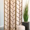 Mila 3-Panel Room Divider Folding Shoji Screen Walnut