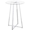 Zanella Round 30-inch Glass Top Bistro Bar Table Chrome