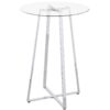 Zanella Round 30-inch Glass Top Bistro Bar Table Chrome