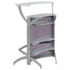 Dallas 2-shelf Curved Freestanding Home Bar Cabinet Silver