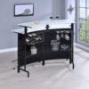 Keystone Curved Glass Top Home Bar Wine Cabinet Black