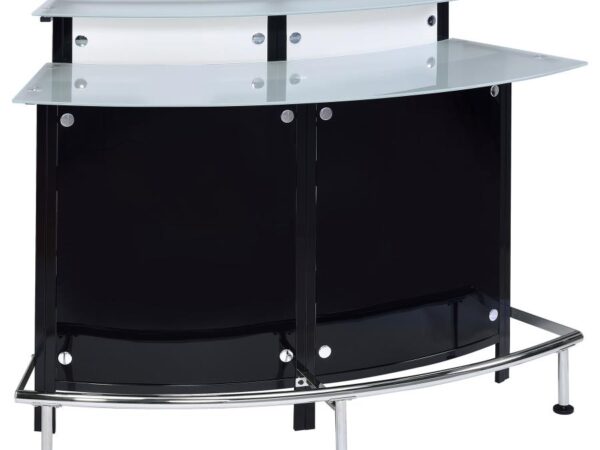 Keystone Curved Glass Top Home Bar Wine Cabinet Black