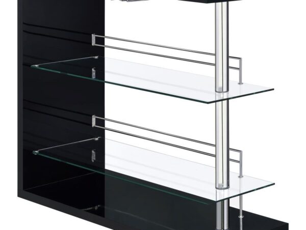 Prescott Rectangular Home Wine Table Black High Gloss