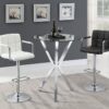 Denali Round 35-inch Glass Top Bistro Bar Table Chrome