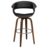 Zion Upholstered Swivel Bar Stool Walnut and Black