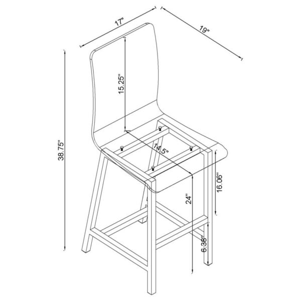 Juelia Clear Acrylic Counter Chair Chrome (Set of 2)