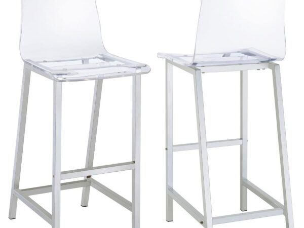 Juelia Clear Acrylic Bar Chair Chrome (Set of 2)