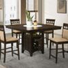 Gabriel 5-piece Square Counter Height Dining Set Cappuccino