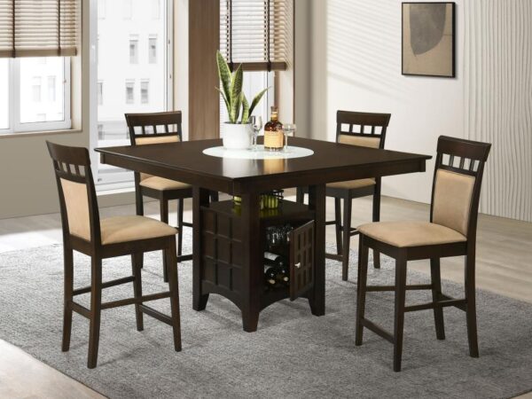 Gabriel 5-piece Square Counter Height Dining Set Cappuccino