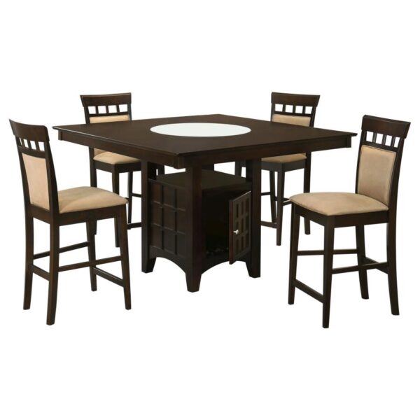 Gabriel 5-piece Square Counter Height Dining Set Cappuccino