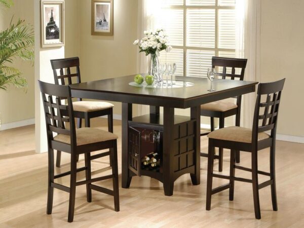 Gabriel 5-piece Square Counter Height Dining Set Cappuccino