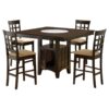 Gabriel 5-piece Square Counter Height Dining Set Cappuccino