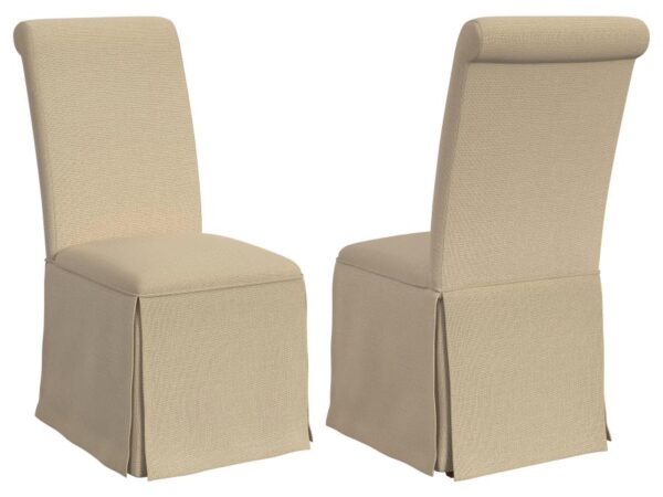 Shawna Upholstered Skirted Side Chair Light Khaki (Set of 2)