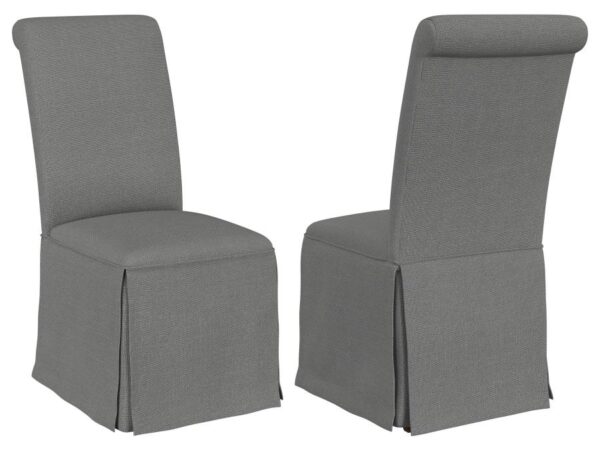 Shawna Upholstered Skirted Side Chair Light Grey (Set of 2)