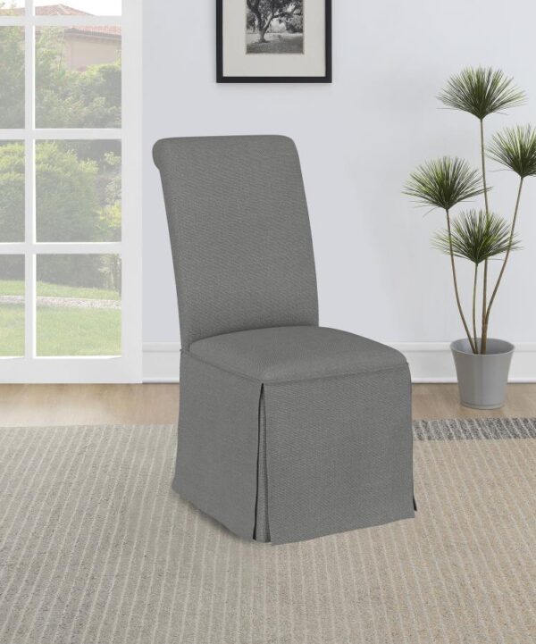 Shawna Upholstered Skirted Side Chair Light Grey (Set of 2)