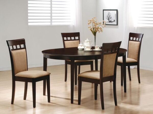 Gabriel 5-piece Extension Leaf Dining Table Set Cappuccino