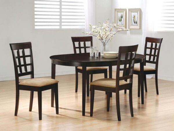 Gabriel 5-piece Extension Leaf Dining Table Set Cappuccino
