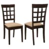 Gabriel Lattice Back Dining Side Chair Cappuccino (Set of 2)