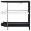 Adolfo Rectangular 2-tier Home Bar Table Black High Gloss
