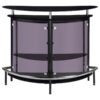 Amarillo Freestanding Glass Top Home Bar Wine Cabinet Black