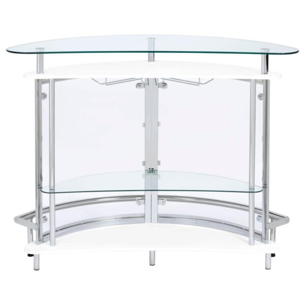 Amarillo Freestanding Glass Top Home Bar Wine Cabinet White