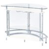 Amarillo Freestanding Glass Top Home Bar Wine Cabinet White