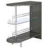 Adolfo Rectangular 2-tier Home Bar Table Grey High Gloss
