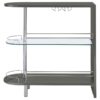 Adolfo Rectangular 2-tier Home Bar Table Grey High Gloss