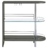 Adolfo Rectangular 2-tier Home Bar Table Grey High Gloss