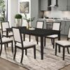 Louise Rectangular 78-inch Extension Leaf Dining Table Black