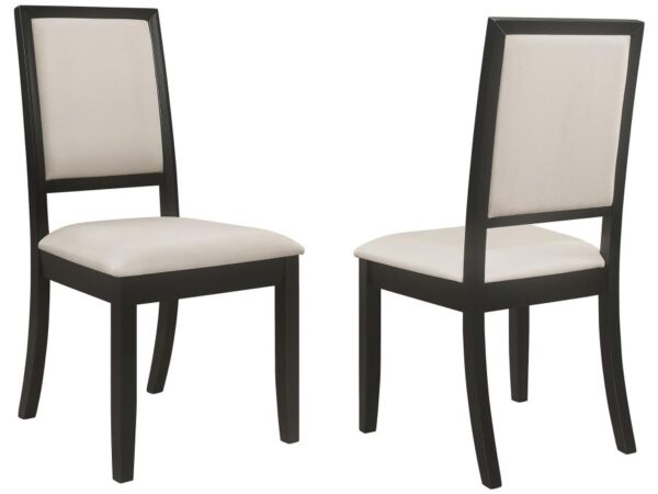 Louise Upholstered Wood Dining Side Chair Black (Set of 2)