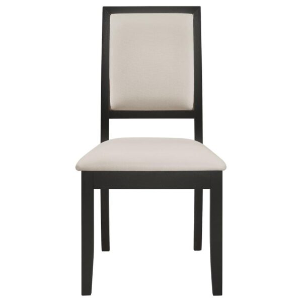 Louise Upholstered Wood Dining Side Chair Black (Set of 2)