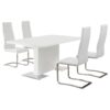 Anges 5-piece Dining Table Set White High Gloss and White