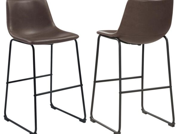 Michelle Upholstered Bar Chair Brown (Set of 2)