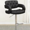 Brandi Adjustable Bar Stool Black and Chrome