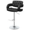 Brandi Adjustable Bar Stool Black and Chrome
