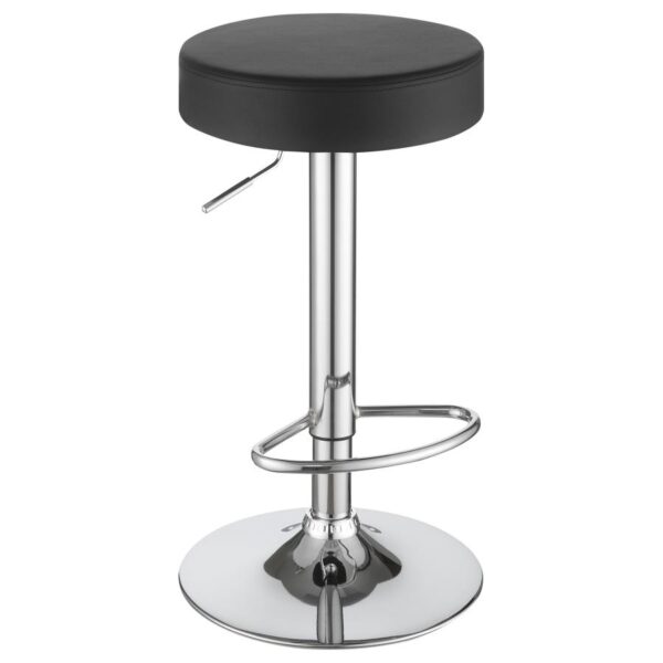 Ramses 29-inch Adjustable Bar Stool Chrome and Black