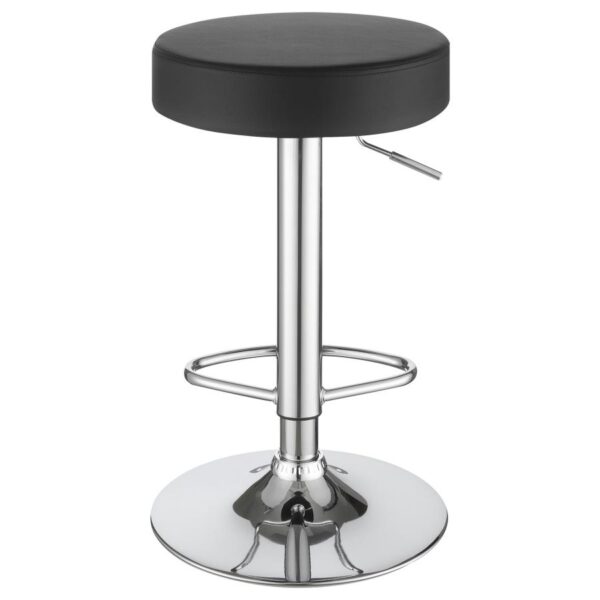 Ramses 29-inch Adjustable Bar Stool Chrome and Black