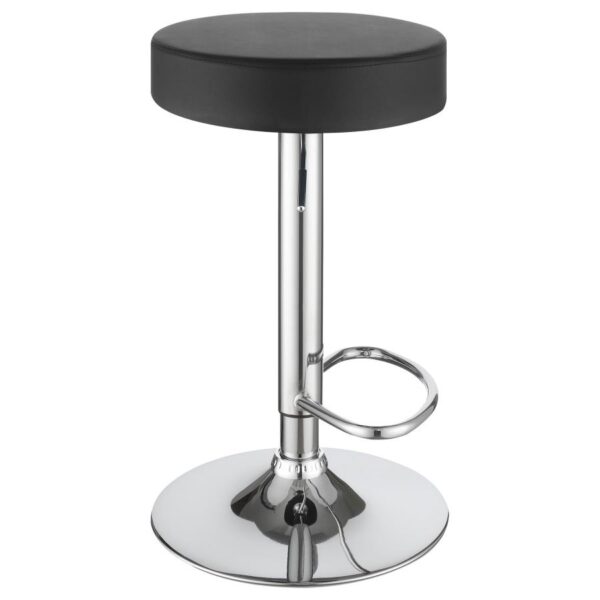Ramses 29-inch Adjustable Bar Stool Chrome and Black